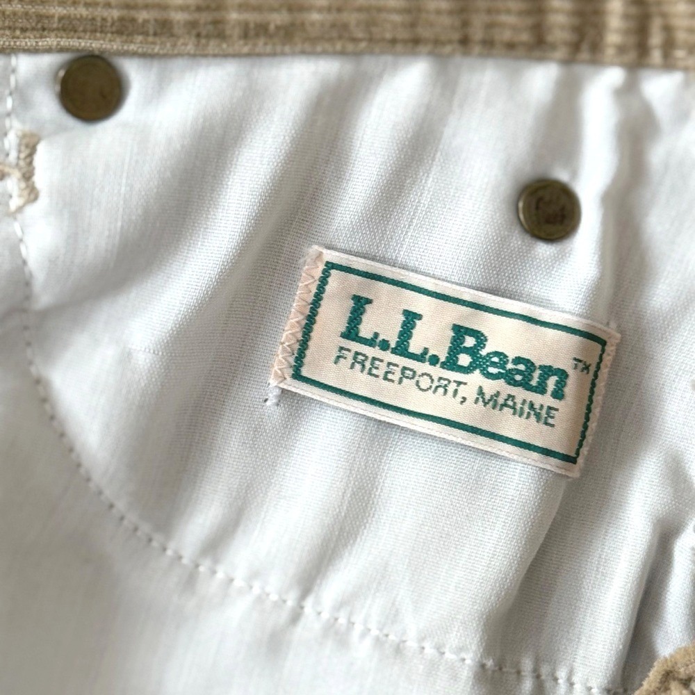 Vintage L.L. Bean Corduroy‎ Midi Skirt Tan Khaki High Waisted A-Line Size 12 USA - Picture 11 of 12